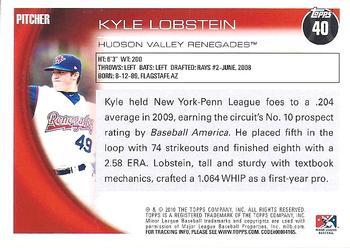 2010 Topps Pro Debut #40 Kyle Lobstein Back