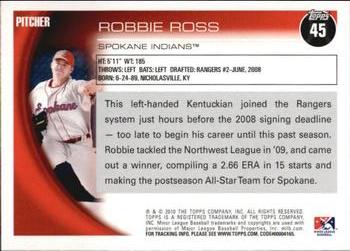 2010 Topps Pro Debut #45 Robbie Ross Back