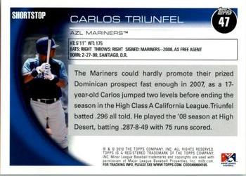 2010 Topps Pro Debut #47 Carlos Triunfel Back