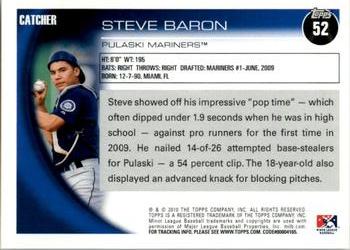 2010 Topps Pro Debut #52 Steve Baron Back