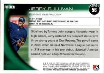 2010 Topps Pro Debut #56 Jerry Sullivan Back