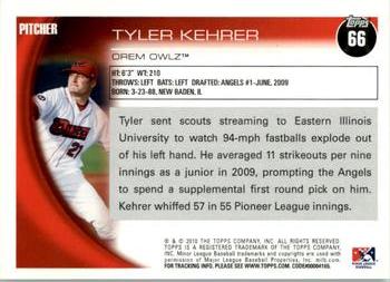 2010 Topps Pro Debut #66 Tyler Kehrer Back