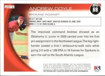 2010 Topps Pro Debut #69 Andrew Doyle Back