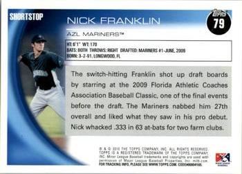 2010 Topps Pro Debut #79 Nick Franklin Back