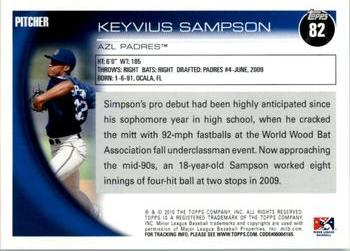 2010 Topps Pro Debut #82 Keyvius Sampson Back