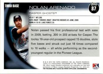 2010 Topps Pro Debut #87 Nolan Arenado Back