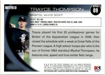 2010 Topps Pro Debut #89 Trayce Thompson Back