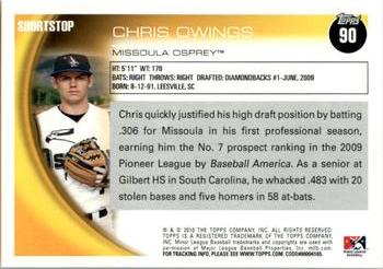 2010 Topps Pro Debut #90 Chris Owings Back
