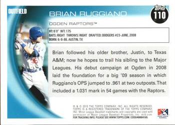 2010 Topps Pro Debut #110 Brian Ruggiano Back