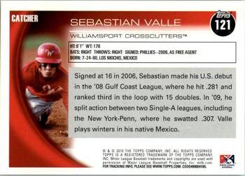 2010 Topps Pro Debut #121 Sebastian Valle Back