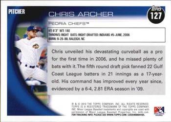 2010 Topps Pro Debut #127 Chris Archer Back