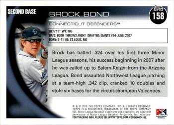 2010 Topps Pro Debut #158 Brock Bond Back