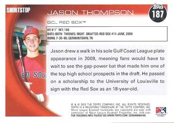 2010 Topps Pro Debut #187 Jason Thompson Back