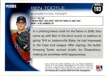 2010 Topps Pro Debut #193 Ben Tootle Back