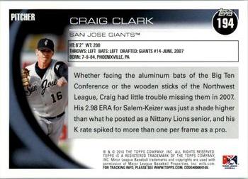 2010 Topps Pro Debut #194 Craig Clark Back