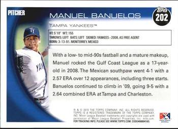2010 Topps Pro Debut #202 Manny Banuelos Back