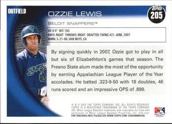 2010 Topps Pro Debut #205 Ozzie Lewis Back