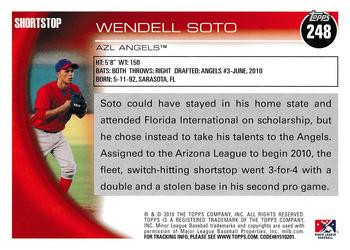 2010 Topps Pro Debut #248 Wendell Soto Back