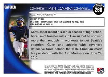 2010 Topps Pro Debut #268 Christian Carmichael Back