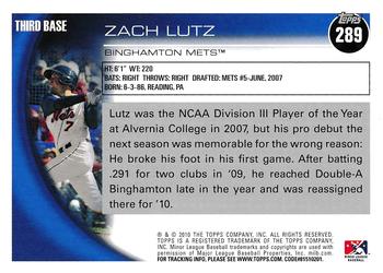 2010 Topps Pro Debut #289 Zach Lutz Back