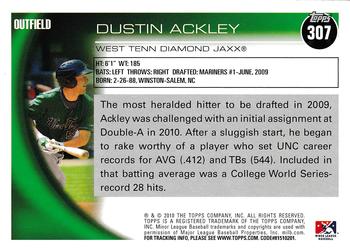 2010 Topps Pro Debut #307 Dustin Ackley Back
