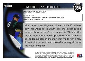 2010 Topps Pro Debut #354 Daniel Moskos Back