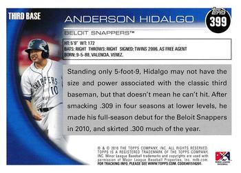 2010 Topps Pro Debut #399 Anderson Hidalgo Back