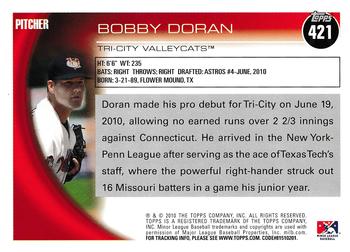 2010 Topps Pro Debut #421 Bobby Doran Back