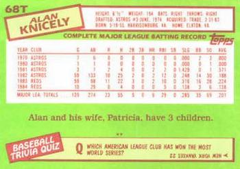 1985 Topps Traded #68T Alan Knicely Back