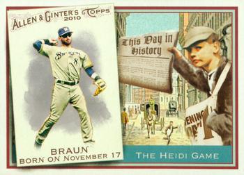 2010 Topps Allen & Ginter - This Day in History #TDH55 Ryan Braun Front