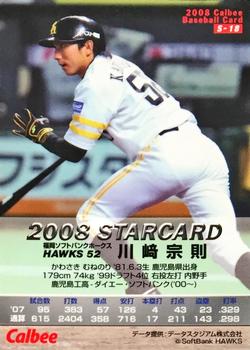 2008 Calbee - Star Cards #S-18 Munenori Kawasaki Back