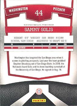 2010 Donruss Elite Extra Edition #44 Sammy Solis  Back