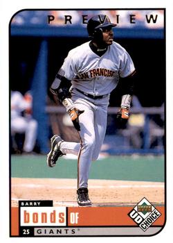 1999 UD Choice Preview #140 Barry Bonds Front