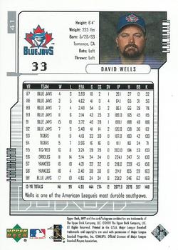 2000 Upper Deck MVP - Silver Script #41 David Wells Back