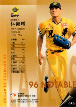 1996 CPBL Pro-Card Series 2 - Notable Players #050 I-Tseng Lin Back
