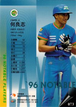 1996 CPBL Pro-Card Series 2 - Notable Players #073 Liang-Chih He Back