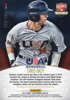 2014 Panini USA Baseball - Collegiate National Team Signatures #6 Chris Okey Back