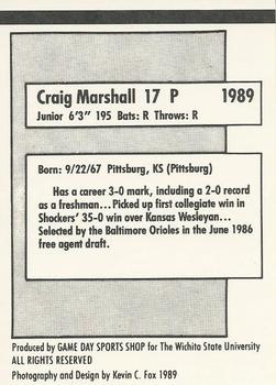 1989 Wichita State Shockers #NNO Craig Marshall Back