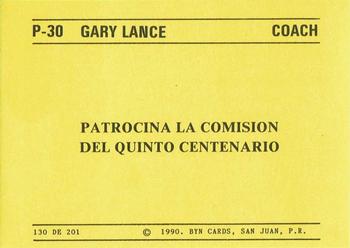 1989-90 BYN Puerto Rican Winter League #130 Gary Lance Back