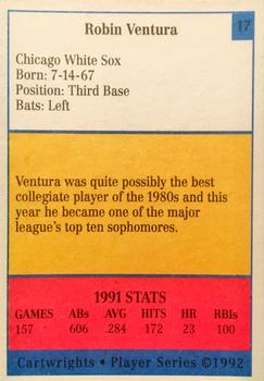 1992 Cartwrights Players Choice #17 Robin Ventura Back
