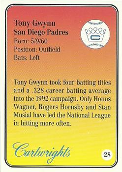 1992 Cartwrights Players Choice #28 Tony Gwynn Back