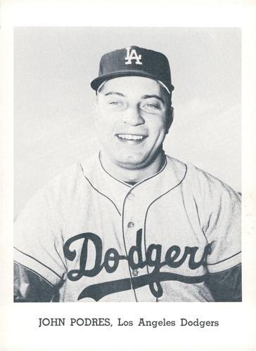 1963 Jay Publishing Los Angeles Dodgers Set A #NNO John Podres Front