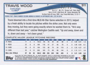 2014 Topps Mini - Gold #511 Travis Wood Back