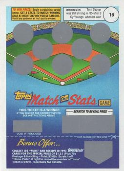 1992 Topps - Match the Stats Game #NNO Tom Seaver Front