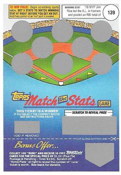 1992 Topps - Match the Stats Game #NNO Jim Rice Front
