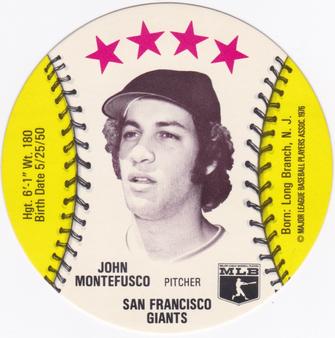 1976 Red Barn Discs #NNO John Montefusco Front
