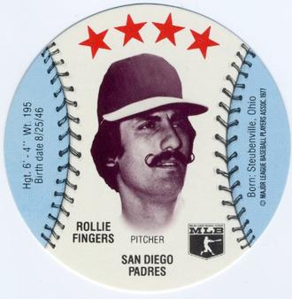 1977 Dairy Isle Discs #NNO Rollie Fingers Front