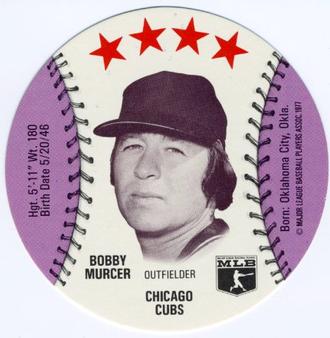 1977 Dairy Isle Discs #NNO Bobby Murcer Front
