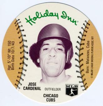 1977 Holiday Inn Discs #NNO Jose Cardenal Front