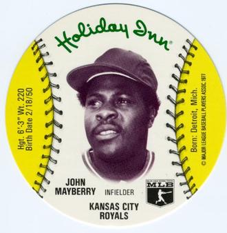 1977 Holiday Inn Discs #NNO John Mayberry Front